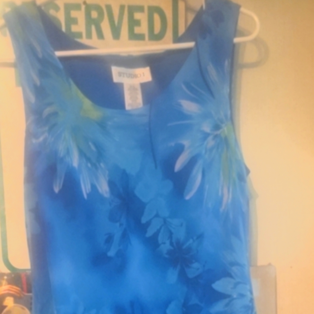 Studio 17 Blue Sleeveless Tank Top Dress